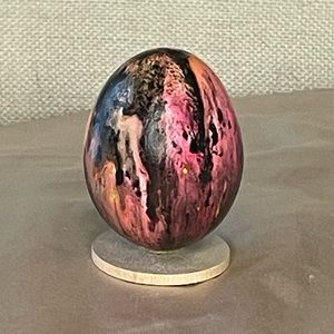 Hand painted unique REAL egg. Black Light Paint. Emptied and treated.